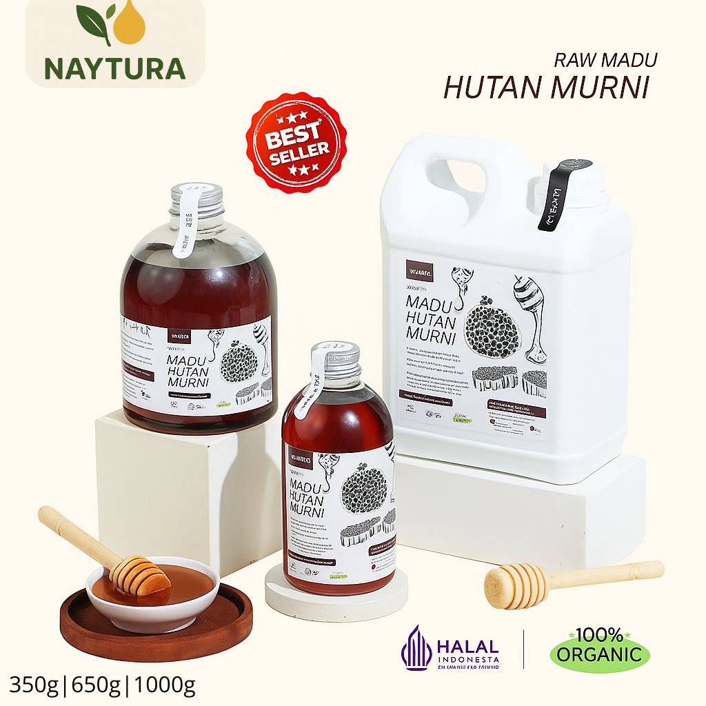 

Naytura - Madu Hutan Asli 350g, 650gr, 1kg - Madu Murni Original Tanpa Campuran | Madu Diet, Jerawat, Daya Tahan Tubuh