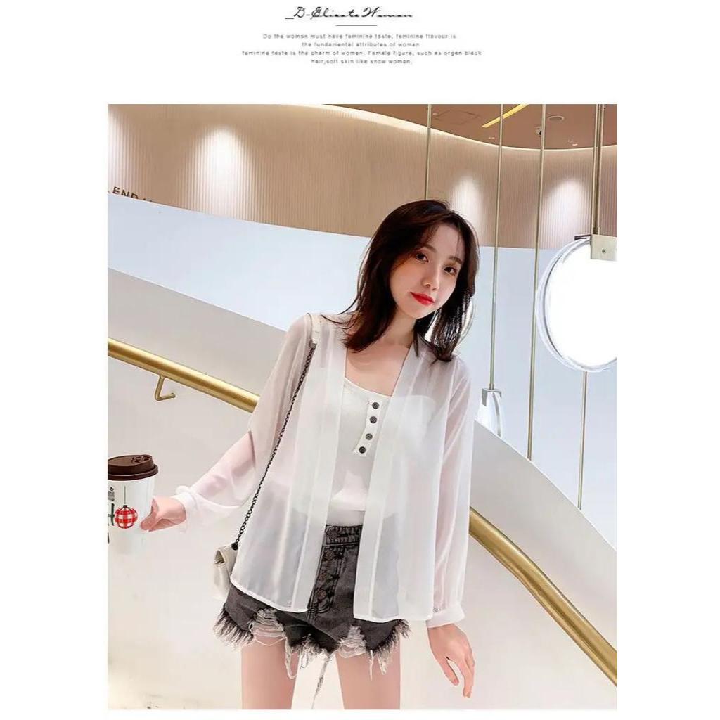Nlabel.id  Outer Transparan Chifon Model Korean Style / Outer Transparan Wanita Korea Style