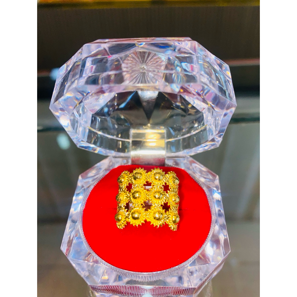 Cincin Emas Asli 16K/700 Model Matahari - kode 700 -Bisa Dijual kembali -Model Mewah dan elegant