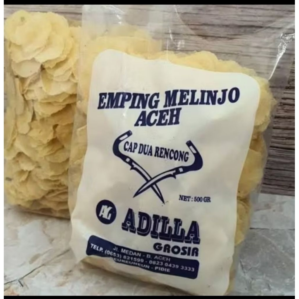 

Emping Premium 500 gram Khas Aceh Cap Dua Rencong Gread A