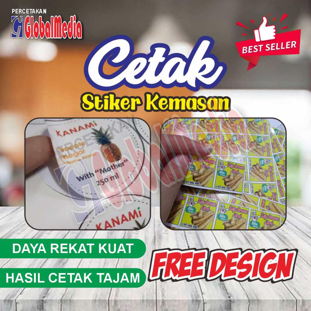 

CETAK STIKER / LABEL KEMASAN CUSTOM | BAHAN VYNIL ATAU KROMO