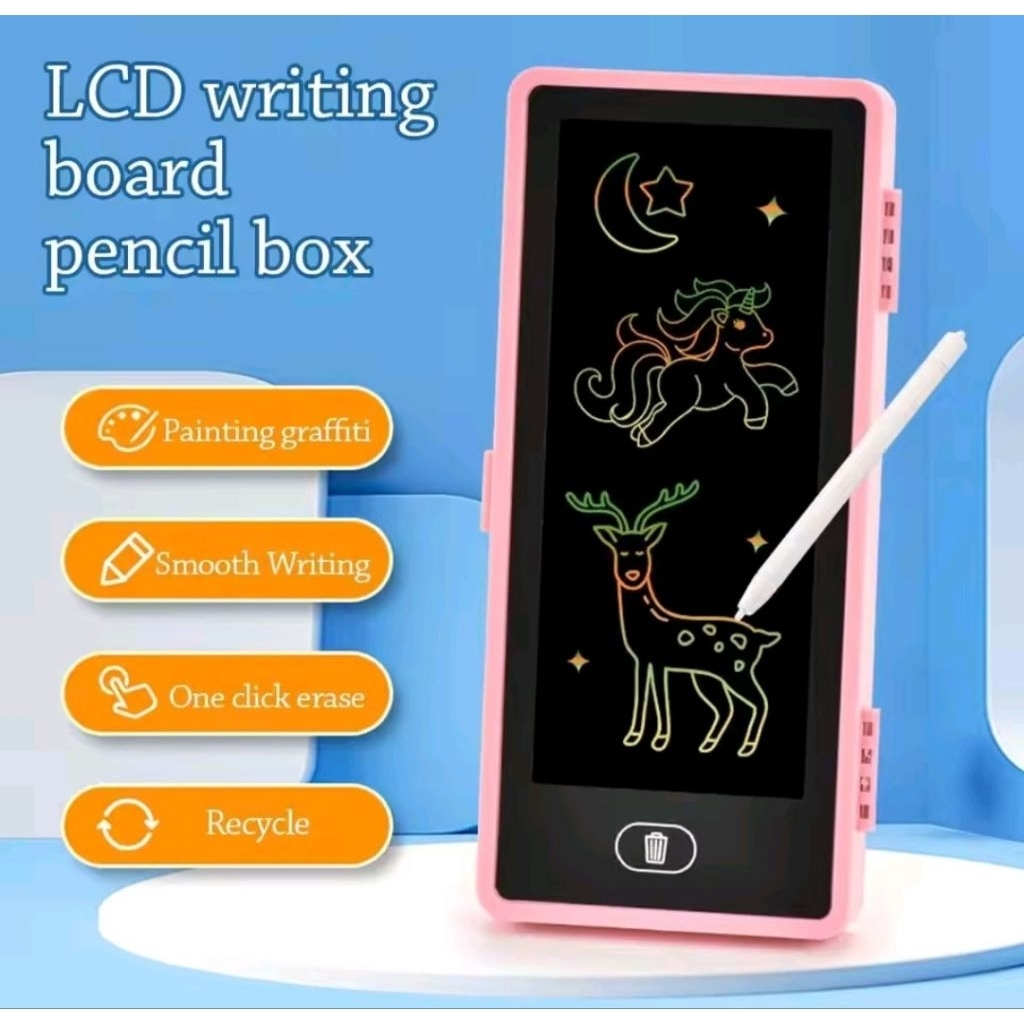 

A1 Kotak Pensil Case Besar LCD Writting Drawing Box Case Ukuran Besar Pencil Drawing Pad Edukasi 2in1 Tablet