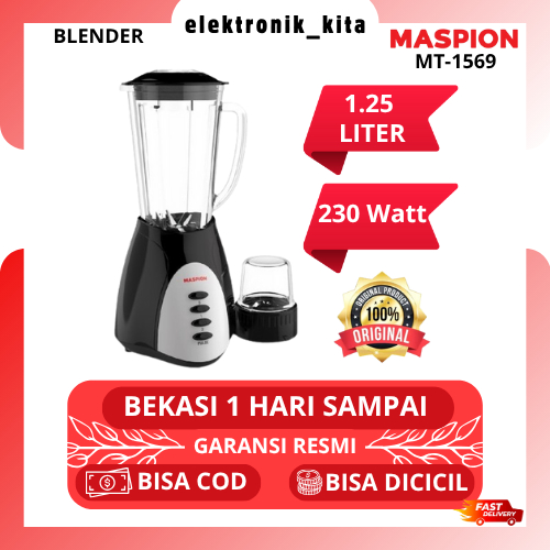 MASPION BLENDER 1.25 LITER MT1569  MT-1569 MT 1569 WITH DRY MILLER GARANSI RESMI MURAH
