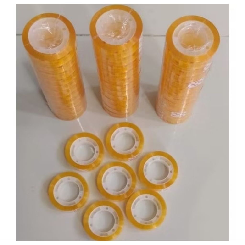 

Isolasi Kado kecil 12mm x 25 Y Selotip Bening Gulungan Teba harga per pcs