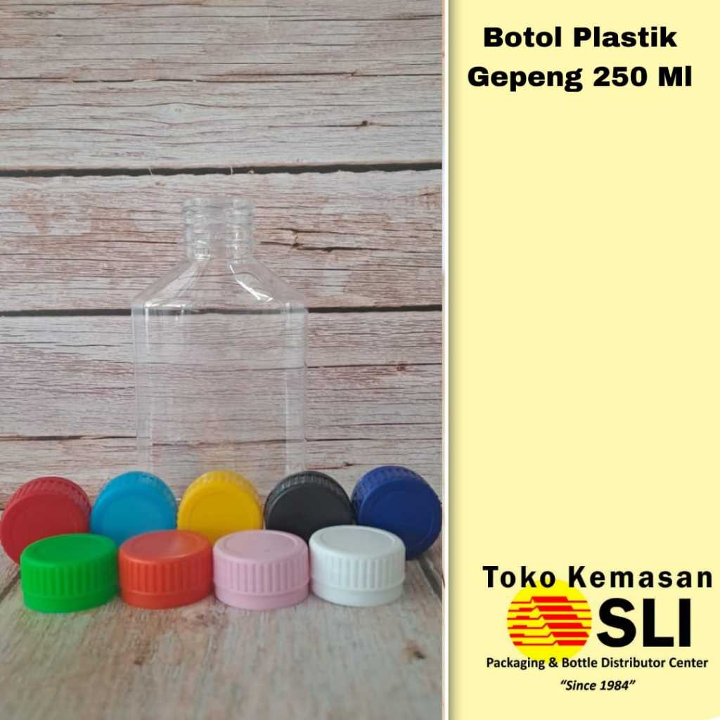 BOTOL PLASTIK GEPENG 250 ML