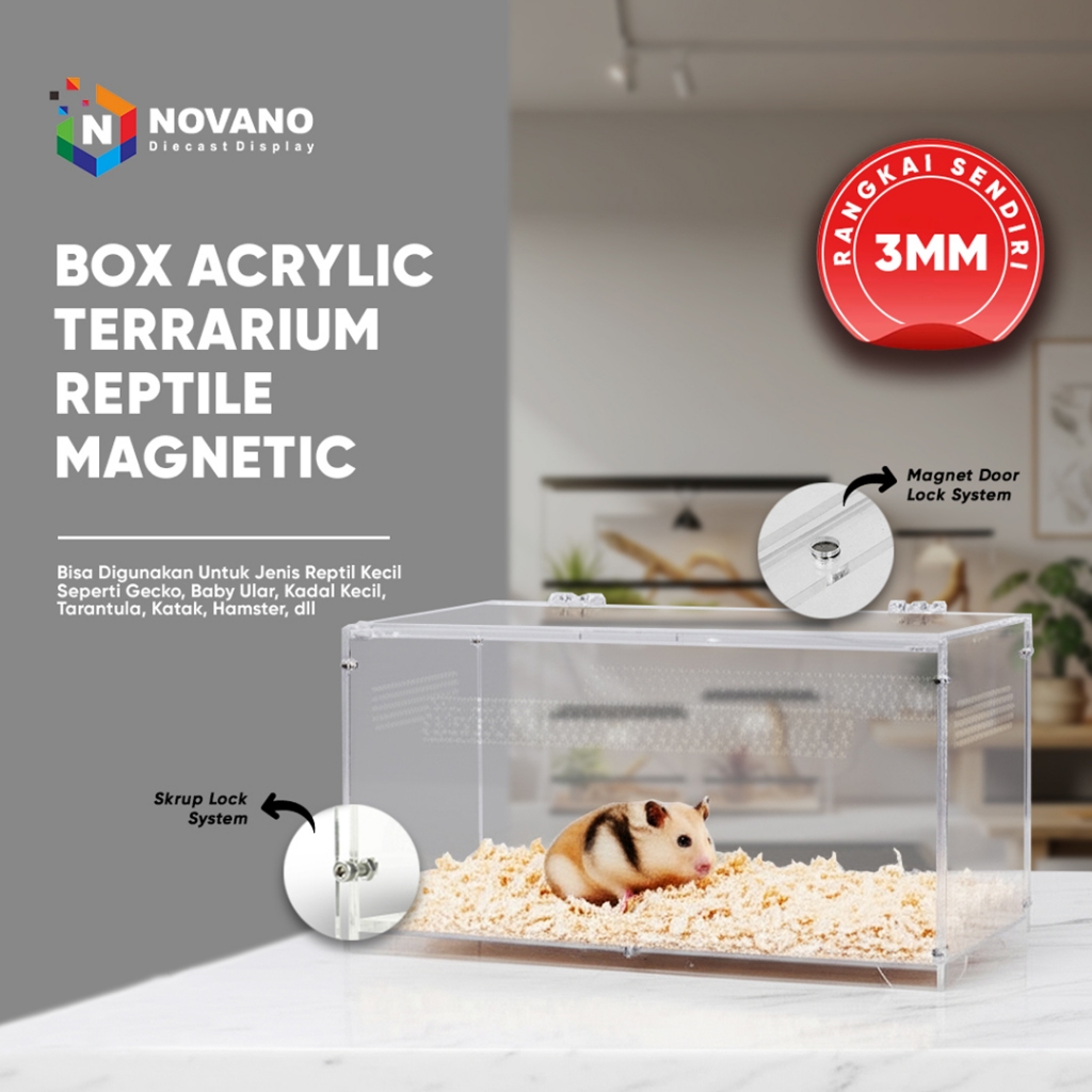 Box Akrilik - Kandang Hewan Reptil Rangkai Sendiri