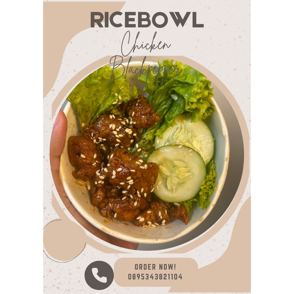 

Paket nasi rice Bowl Chicken Blackpepper / saus lada hitam termurah