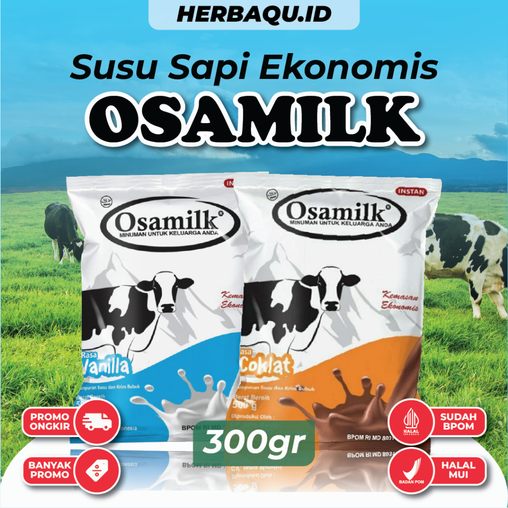 

Osamilk Susu Sapi Original 300gr Rasa Vanilla | Rasa Cokelat