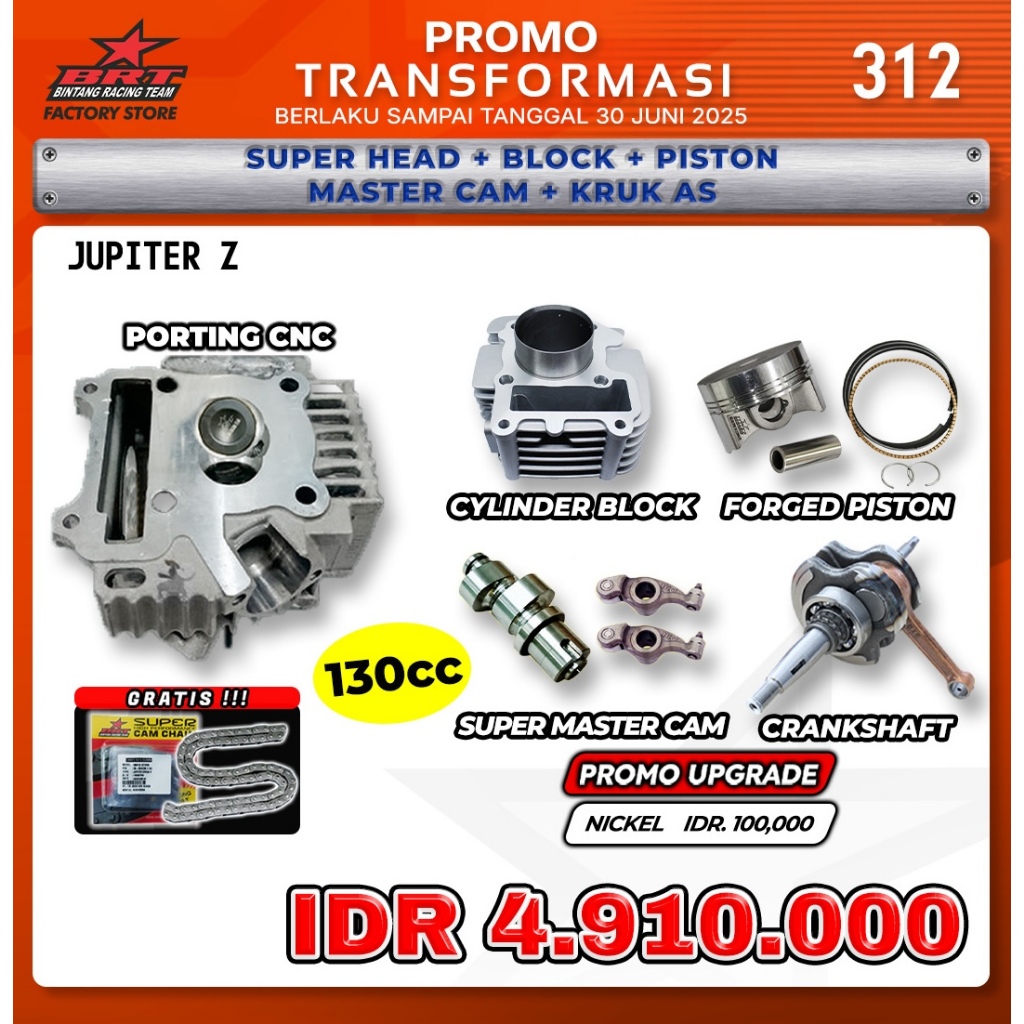 SUPER HEAD + BLOCK + PISTON + MASTER CAM + KRUK AS JUPITER Z