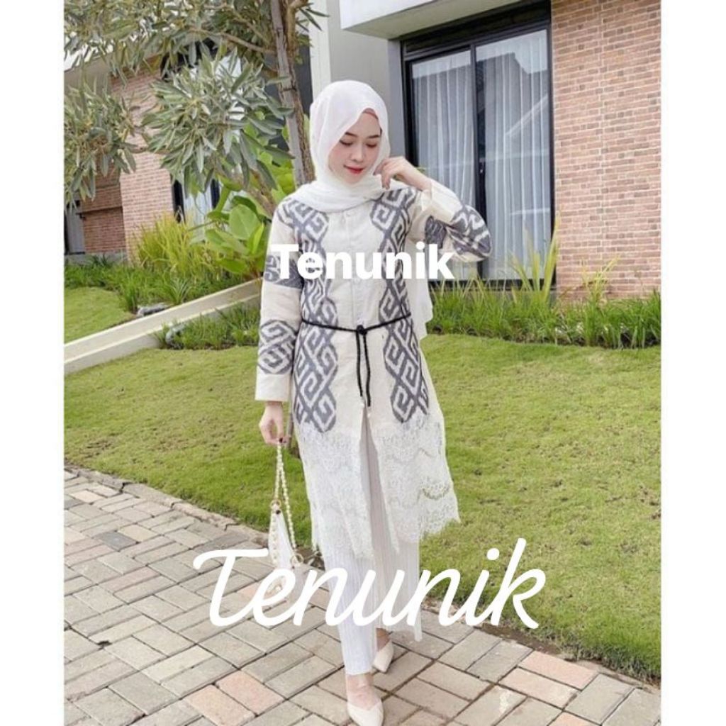 READY STOCK - OUTER RENDA WHITE - OUTER TENUN - OUTER WANITA