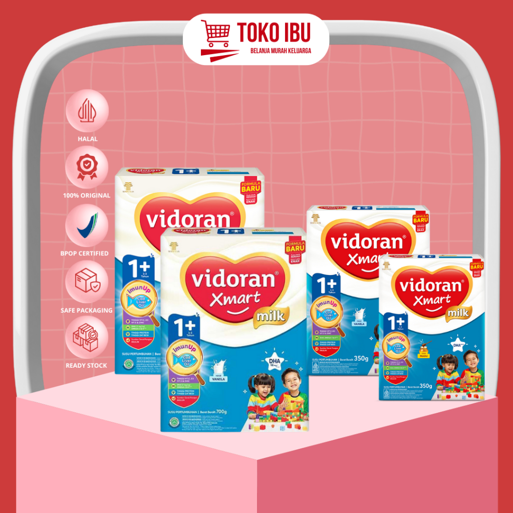 

Susu Anak VIDORAN XMART Tahap 1+ Rasa Vanila / Madu Netto 700gr | 350gr