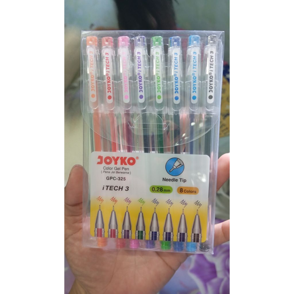

Color gel pen GPC 325 iTech3 pulpen pena joyco 1 ser 8 warna 0.28 mm
