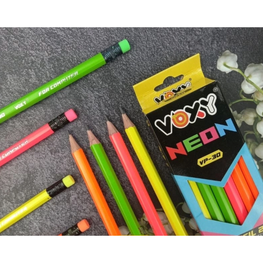 

Pensil 2B VOXY Neon VP-30 / Pastel VP-31 (12 Pcs) - Pensil Ujian, Komputer, Menulis, Gambar, Sketsa