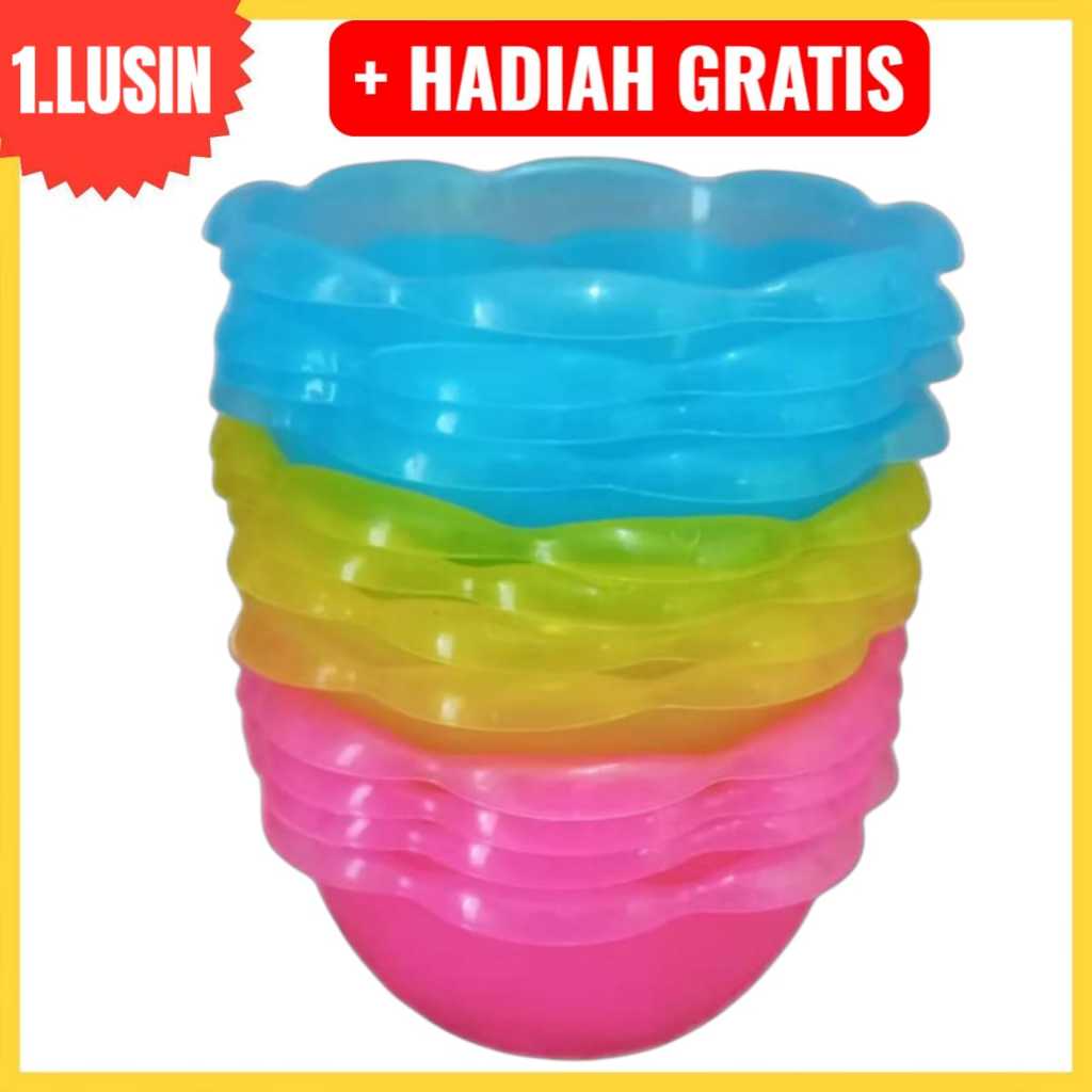 (1 lusin) Mangkok Plastik Kobokan Tangan Kecil Cod