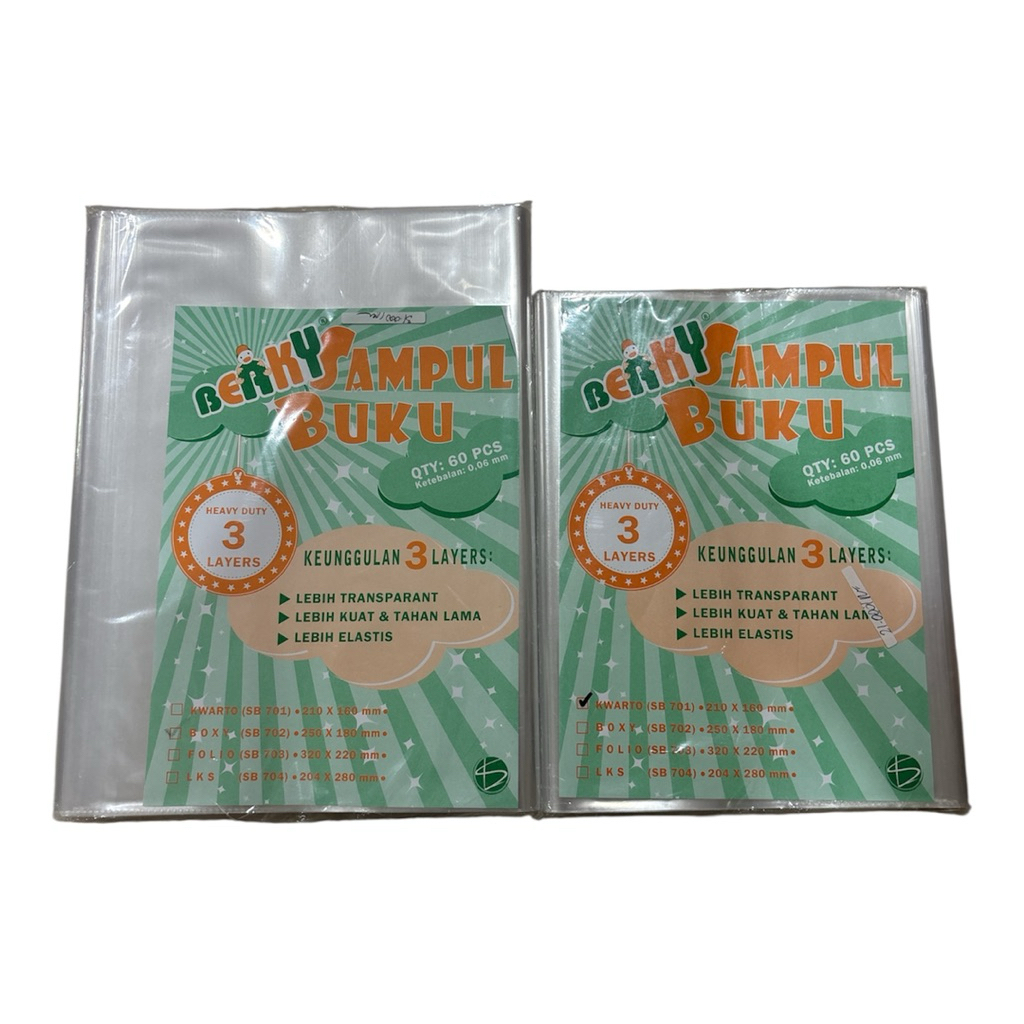 

SAMPUL BUKU BERKY KETEBALAN 0,06MM / 1 PACK ISI 60 PCS