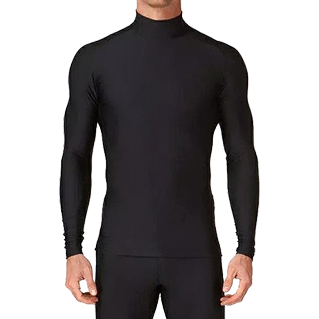 Baselayer Tangan Panjang Heatgear Manset Leher Tinggi Pria Olahraga Sepeda Lari Futsal Sepakbola Vol