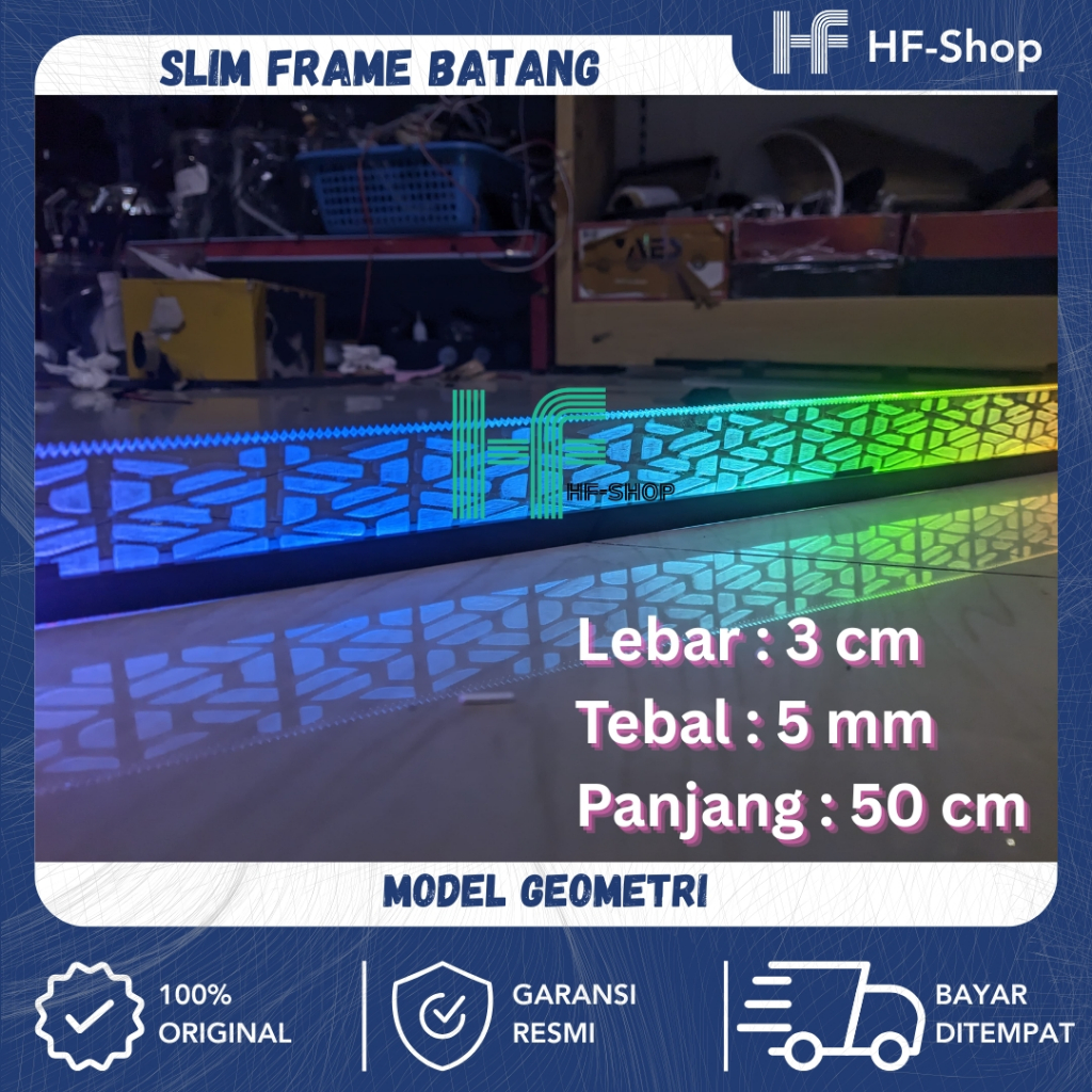 Model Geometri - Slim Frame Batangan Headlamp Custom – Frame Alis LED Mobil Universal Bisa Dibentuk 