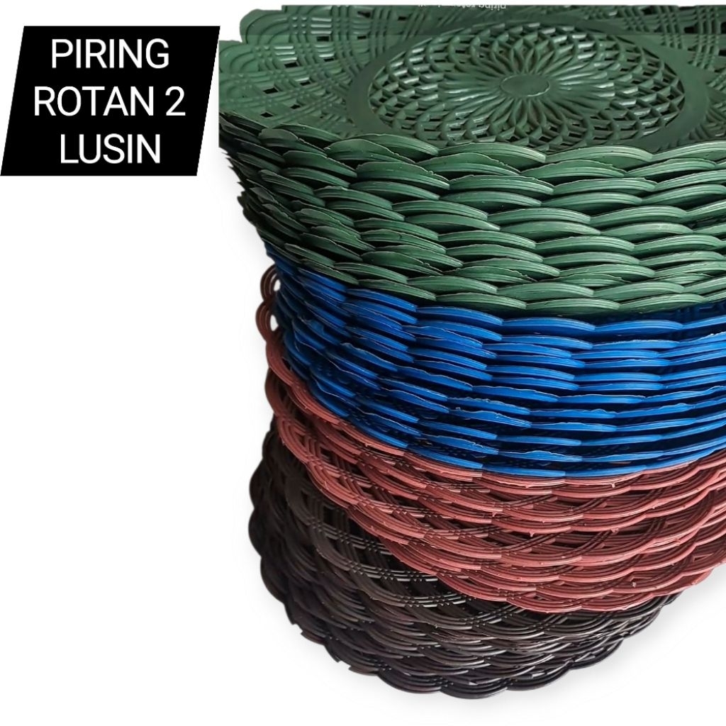 piring rotan plastik 2 lusin isi 24 pcs serbaguna Kitchenware
