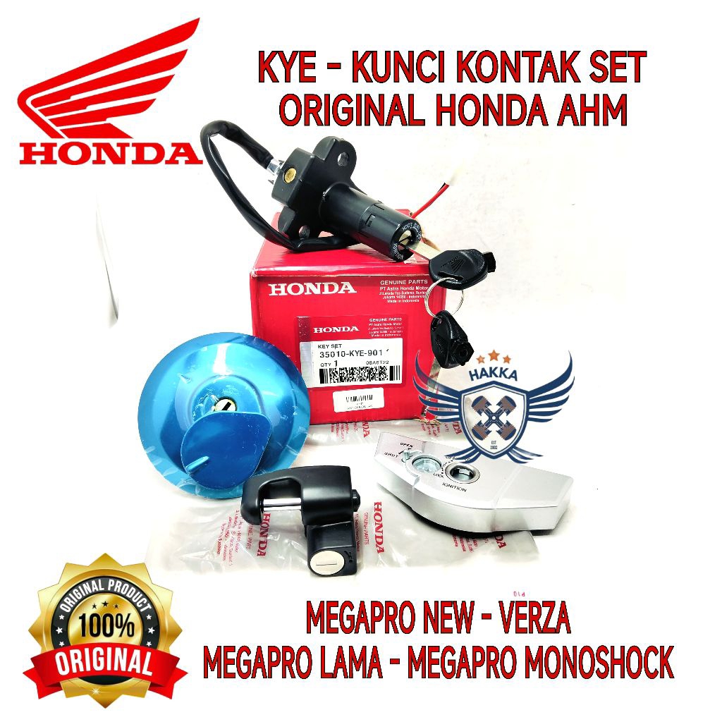 KYE ORIGINAL SET KUNCI KONTAK HONDA MEGAPRO NEW, ORIGINAL SET KUNCI KONTAK HONDA VERZA, ORIGINAL SET