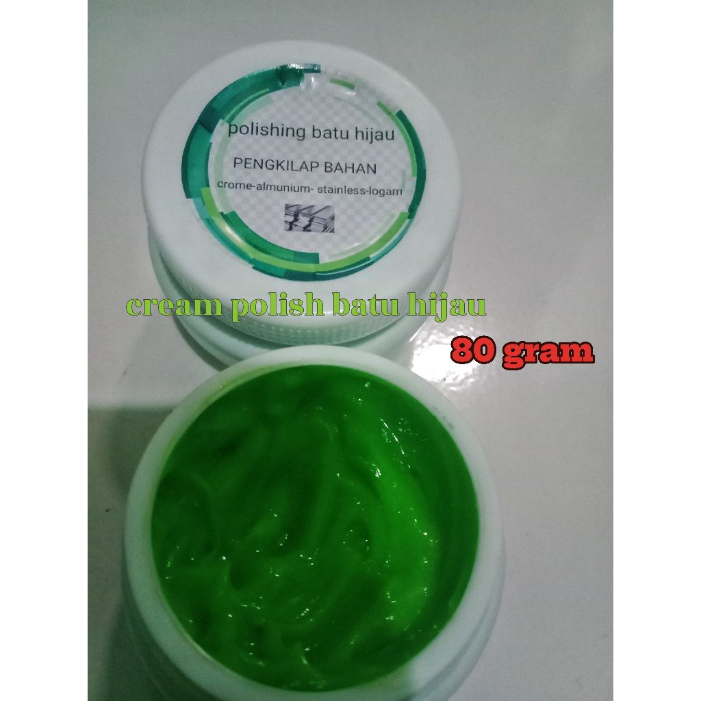 batu hijau pengkilap almunium