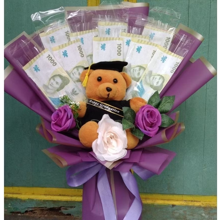 Buket Boneka Wisuda dan Kosongan uang