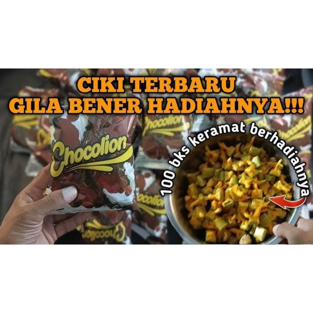 CIKI CHOCOLION(10pcs) BERHADIAH UANG TUNAI - CIKI BERHADIAH - SNACK BERHADIAH - CIKI CHOCOLION-