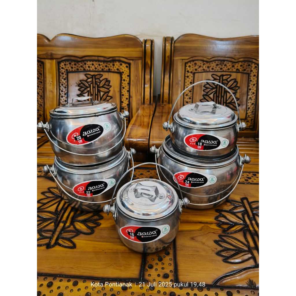 PANCI PERIUK MASPION JAWA – 1 SET (ISI 5 PCS, UKURAN 16–24 CM) & PANCI SET 3PCS ( ISI 16/18/20CM )
