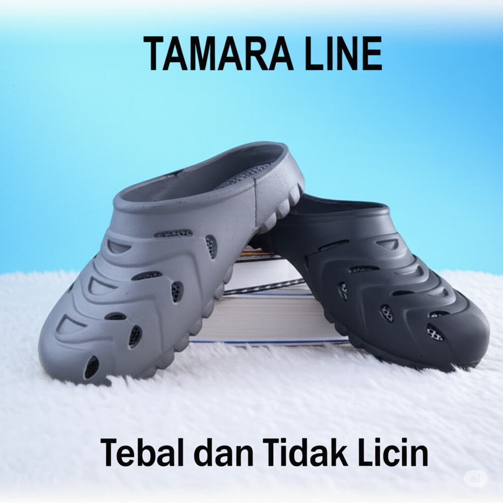 Sandal Selop Pria Tamara Line 179 – Anti Licin & Tebal | Sepatu Sandal Slip On Karet Nyaman