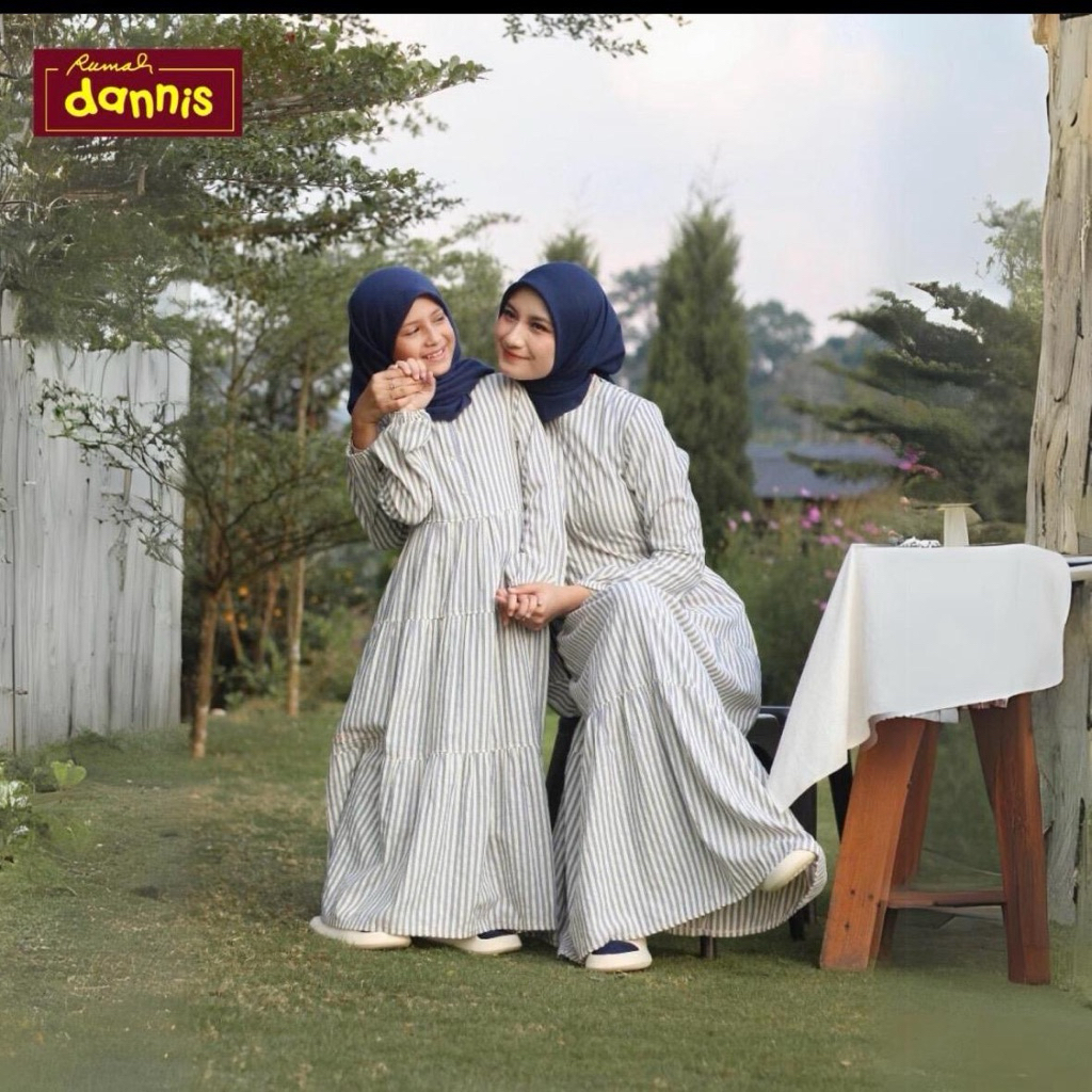 Abaya dannis anak D’stripe salur/gamis anak dannis