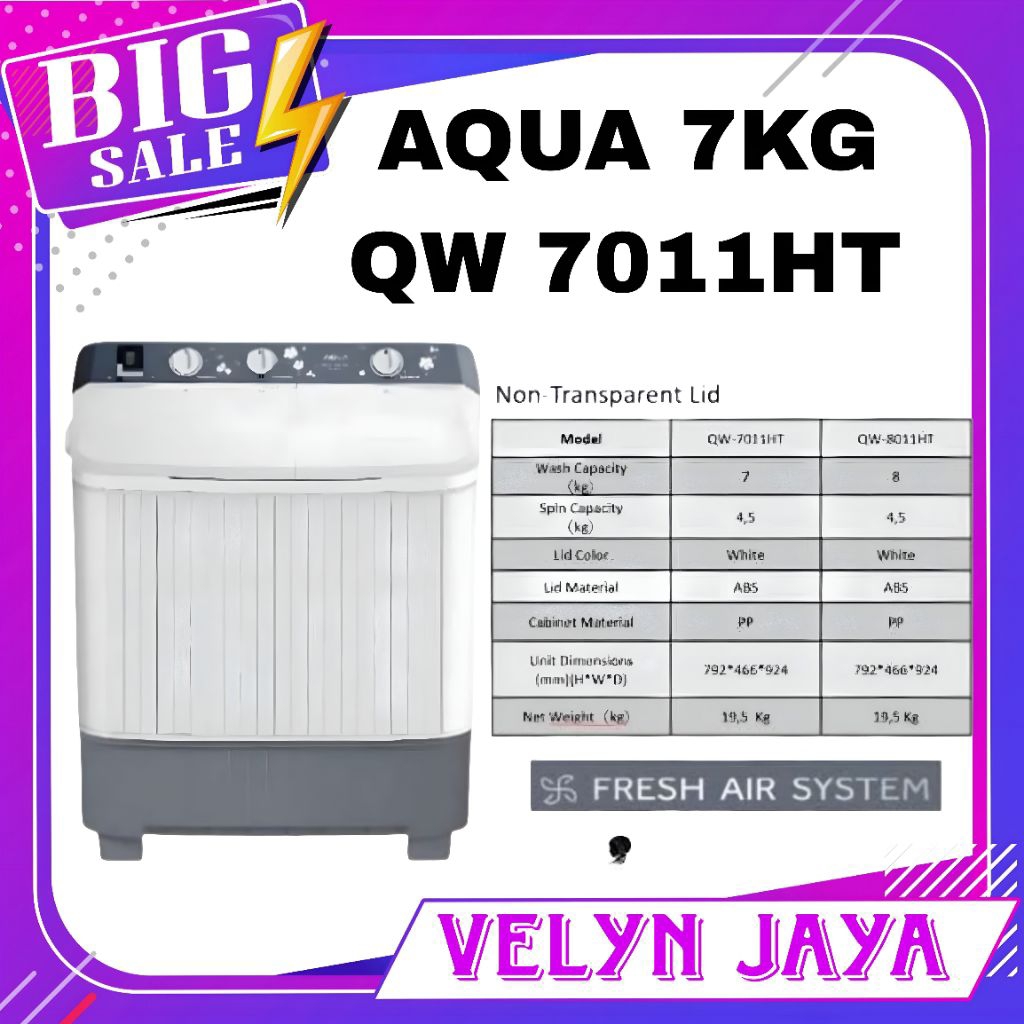 Mesin cuci aqua 7kg 2 tabung mesin cuci 2 tabung 7 kg aqua