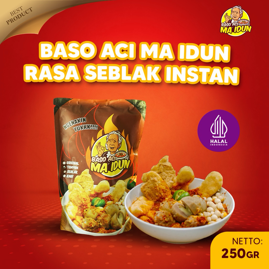 

Baso Aci Maidun Rasa Seblak Instan / Baso Aci Seblak Instan / Boci Seblak Bakso Aci