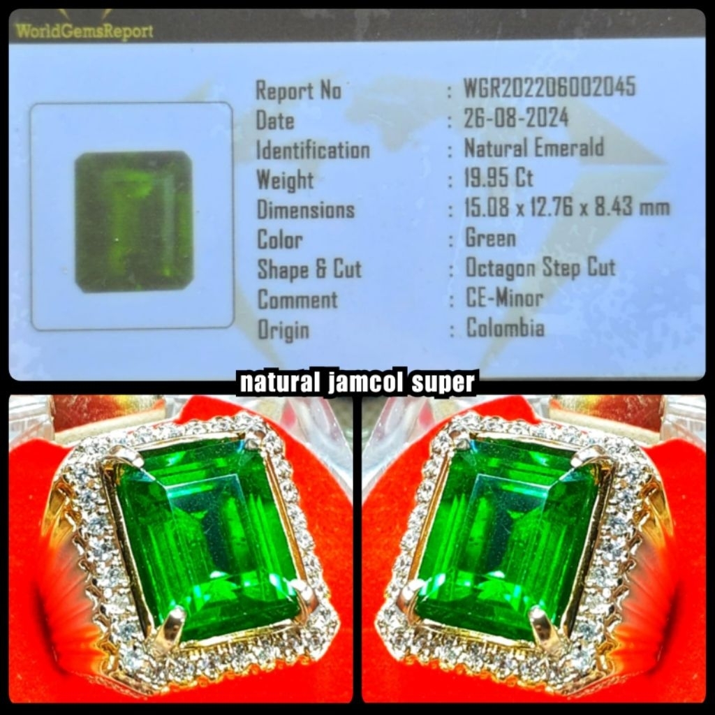 natural batu permata jamrud colombia super jumbo