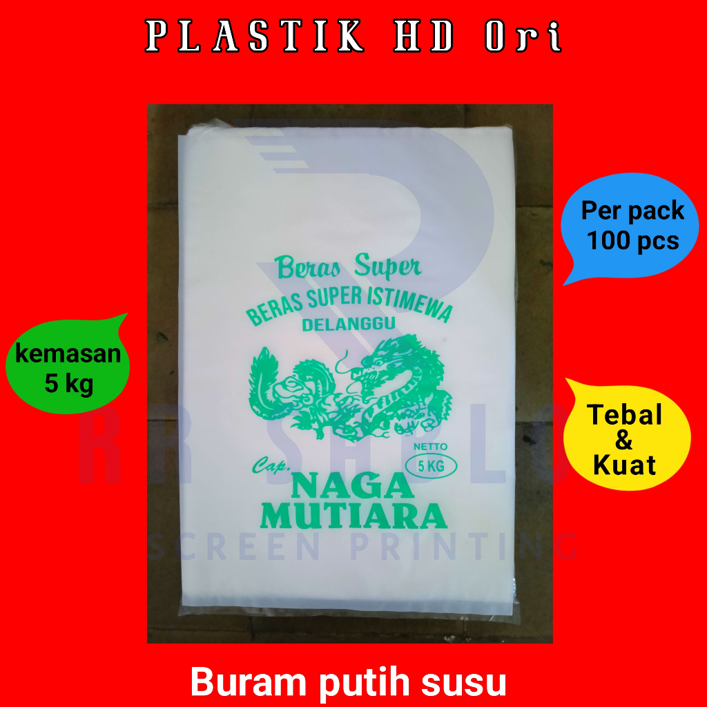 kantong plastik kemasan beras 5 kg isi 100