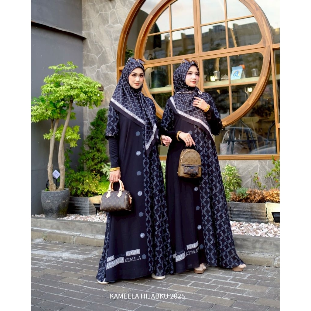ASWAD 2 FURING RAYON GAMIS DAILY DRESS SYARI BY KAMEELA HIJAB