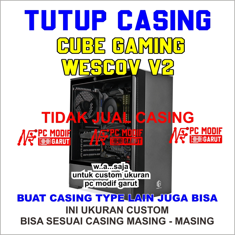 SIDE PANEL CASING PC CUBE GAMING WESCOV V2  HANYA TUTUP CASING SAJA
