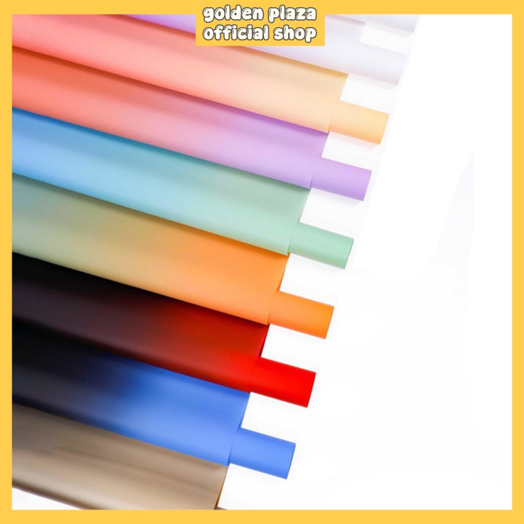

Kertas Buket Bunga Flower Wrapping Gradasi Warna Cellophane Solid Warna KB6183