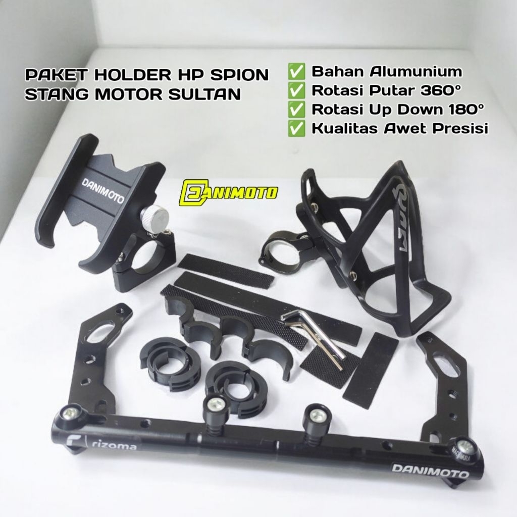 Holder HP Tempat Botol Minum Bracket Motor Nmax Lexi Aerox Vario Scoopy Beat Street Vario 160 Xmax