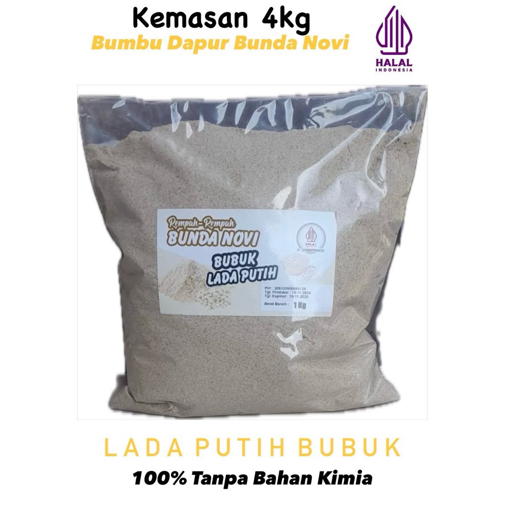 

[ Kemasan 4KG ] Lada Putih Bubuk / Aneka Bumbu Rempah Bubuk / Masak / Spices