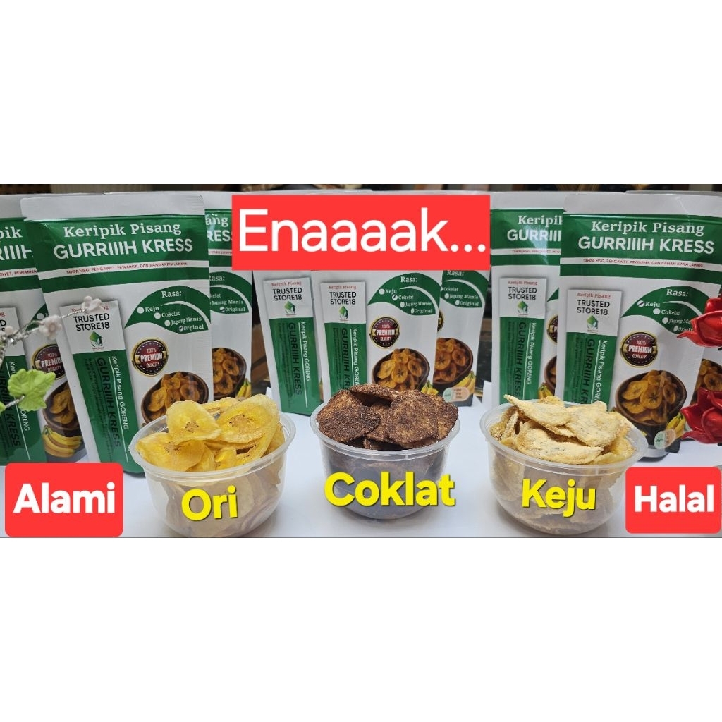 

Snack / Camilan Keripik Pisang Gurih, Tanpa MSG, Enak dan Sehat