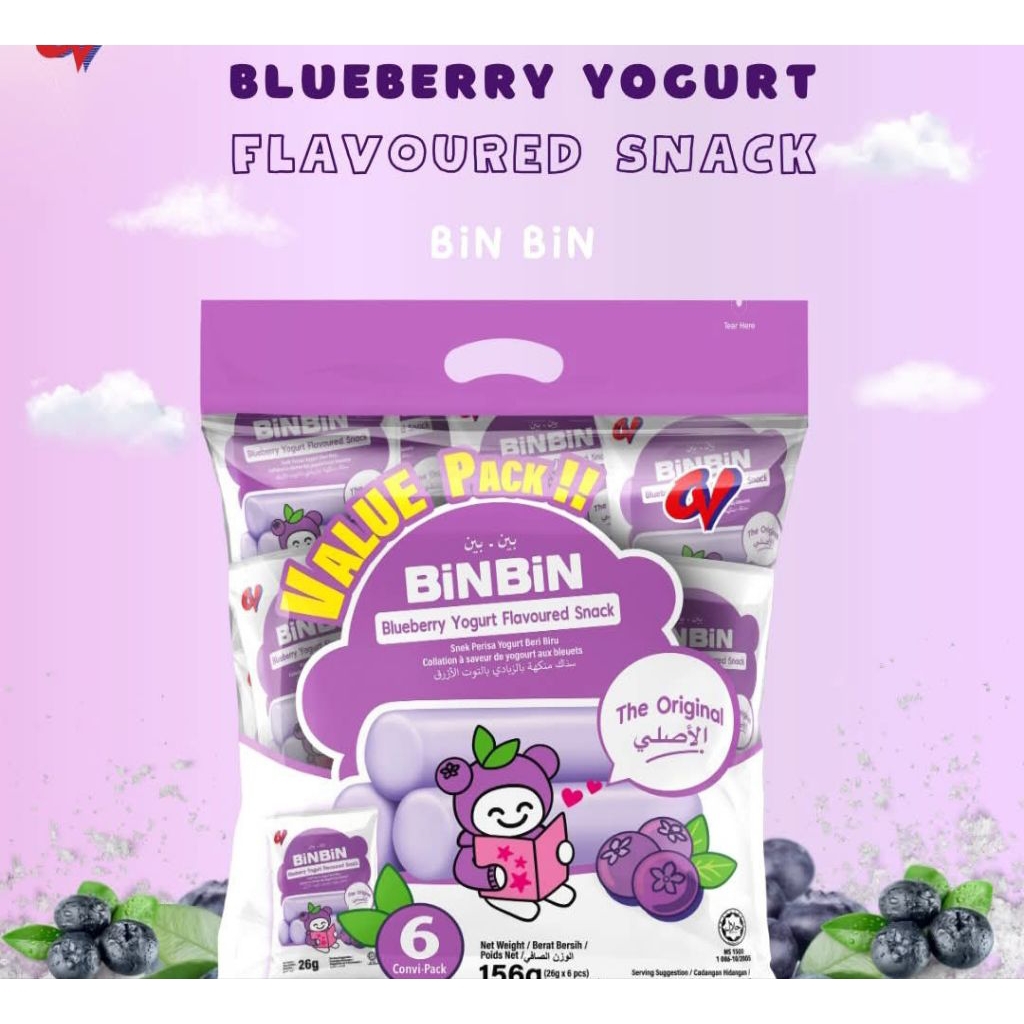 

BINBIN BLUEBERRY YOGURT/MICKEY STRAWBERRY VALUE PACK 156GR ISI 6PCS