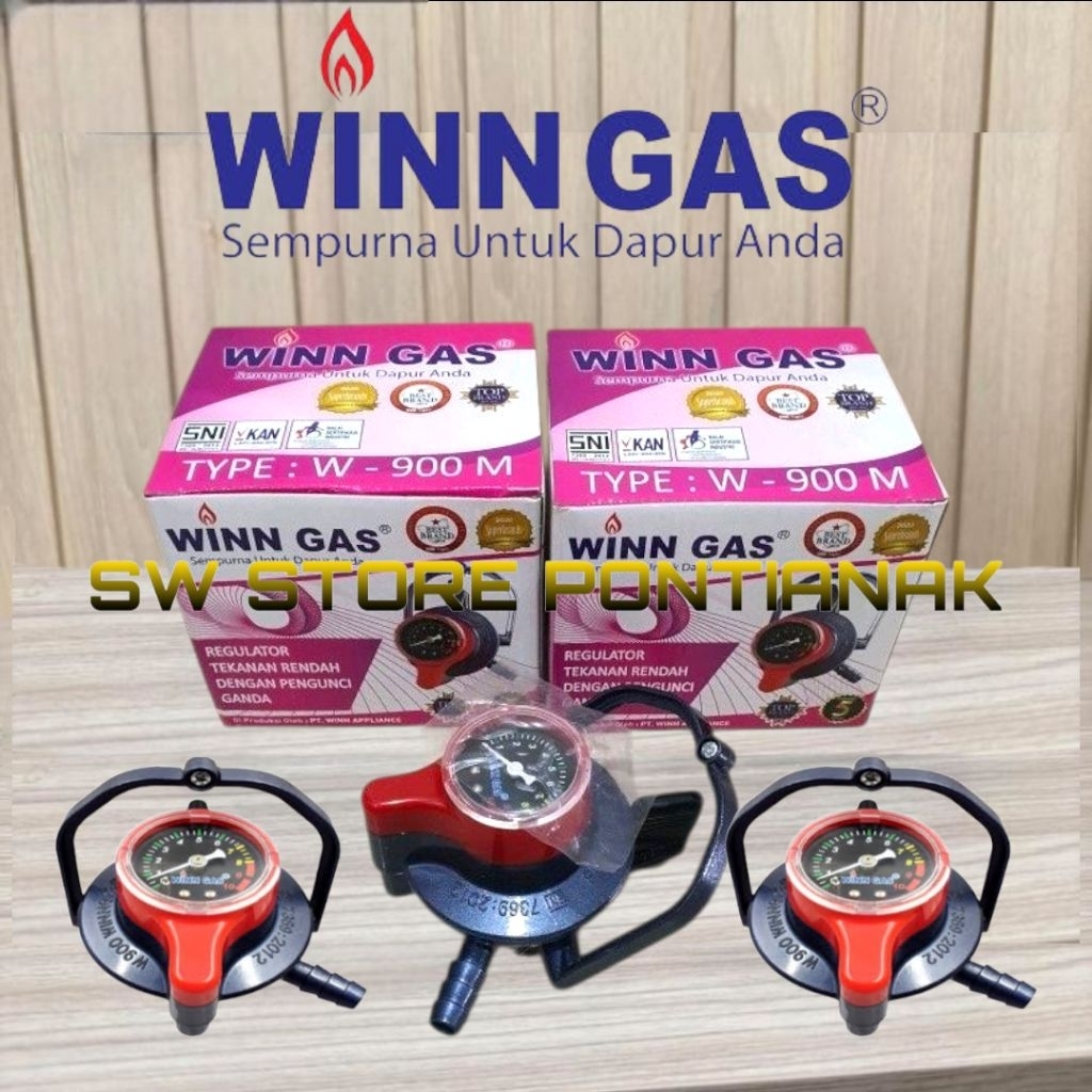 WINN GAS REGULATOR WINN GAS TEKANAN RENDAH METER W-900M DOUBLE LOCK / KEPALA REGULATOR WINN GAS W900