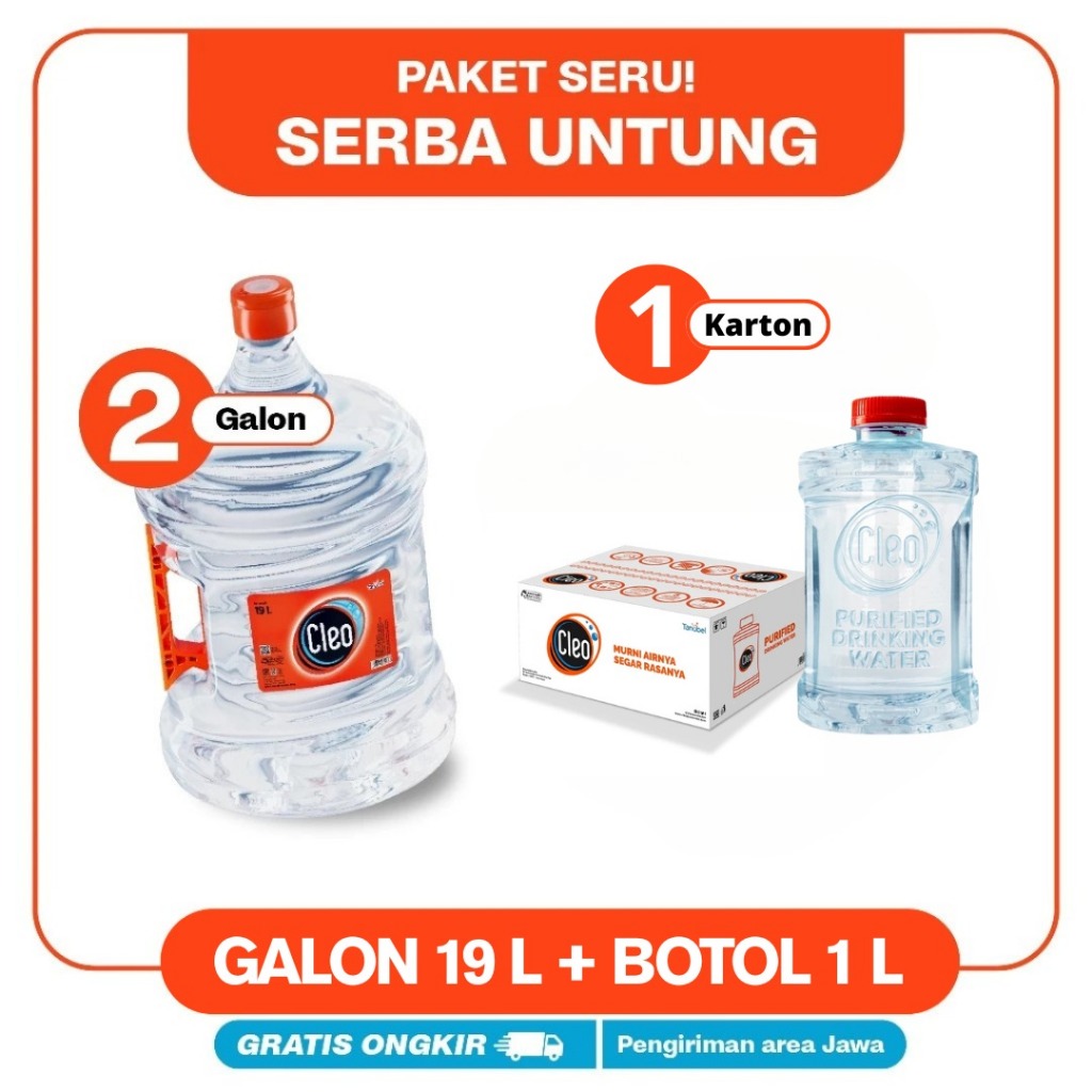

Cleo Air Murni Botol 1L + Cleo Air Murni 2 Galon 19L Refill