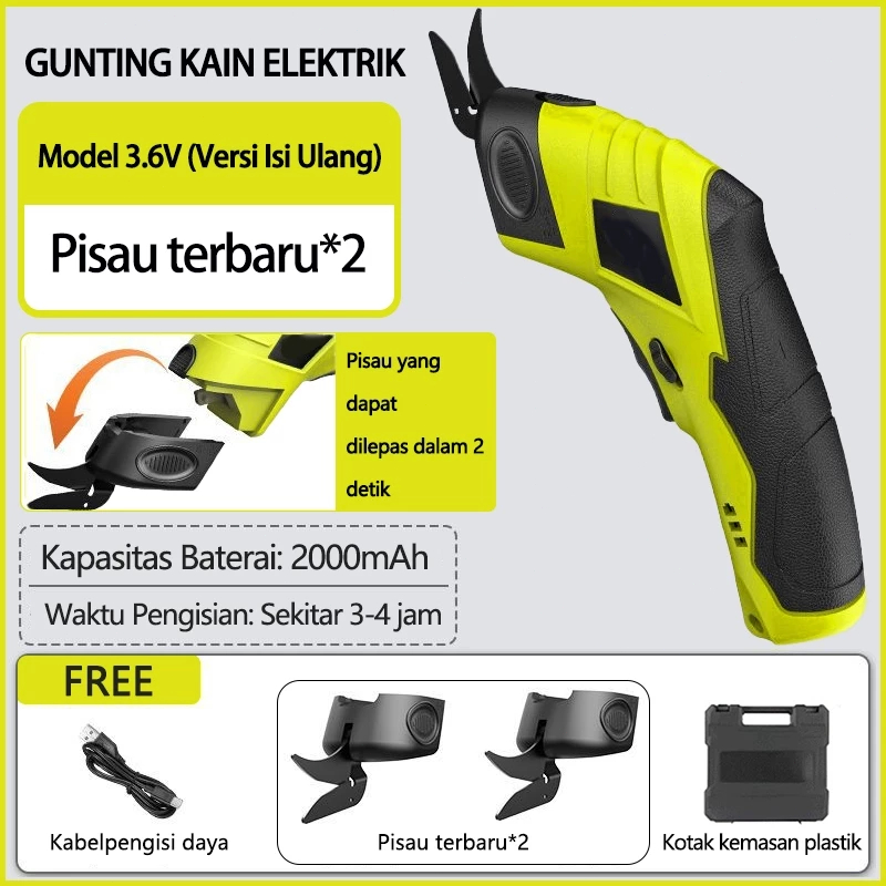

jfcabangsurabaya Gunting Listrik Pemotong Kain Portabel Kain Tanpa Kabel Pemotong Isi Ulang USB Portabel Alat Pemotong Multifungsi /DIY Multifungsi Untuk Karton Kain Kulit