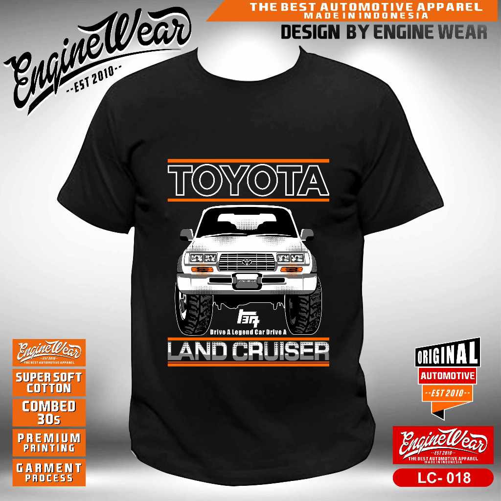 kaos Land cruiser vx80 Baju Offroad toyota Hardtop Tshirt Mobil Jeep otomotif 4WD 4x4 lc pth