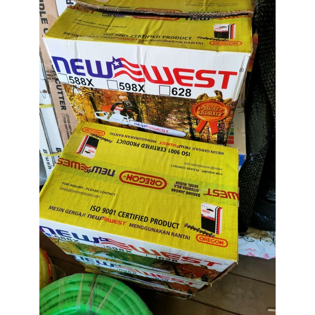 MESIN SENSO CHAINSAW NEW WEST 588x + BAR 22 / MESIN PEMOTONG KAYU NEW WEST