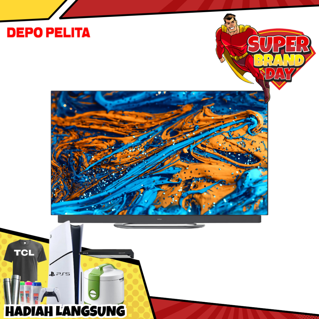 AQUA LED TV 65 Inch AQT65C95EUX OLED 4K UHD Smart TV Android Google TV