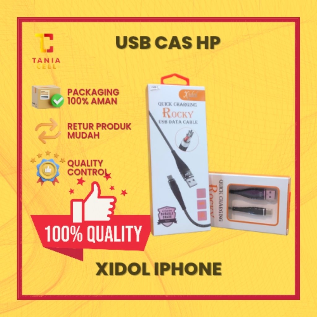 KABEL CHARGER XIDOL ROCKY IPHONE