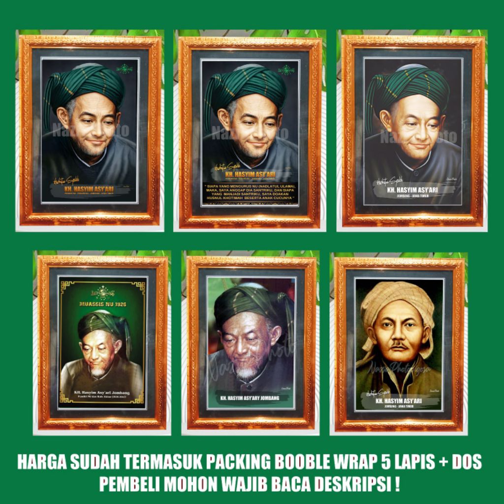 FOTO MBAH HASYIM ASY'ARI + PIGORA KACA 10RS