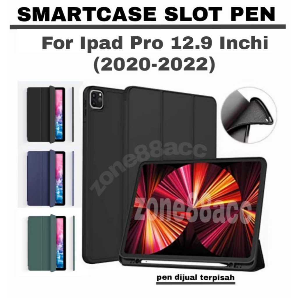Smartcase Slot Pen iPad Pro 12.9 Inch 2020-2021-2022  case ipad pro 12.9 inch  casing ipad pro 12.9 
