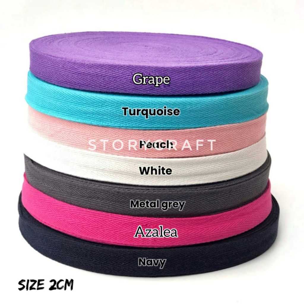 

1 ROLL - TWILL TAPE 2 CM / PITA KATUN TWILL TAPE / TWILL TAPE POLOS / TALI GULING
